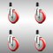 Service Caster 5 Inch 316SS Red Polyurethane Swivel 1-5/8 Inch Expanding Stem Caster Set SCC SCC-SS316EX20S514-PPUB-RED-158-4 - alternate 1